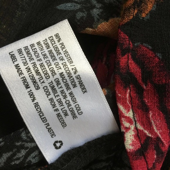 Knox Rose Black Lace Floral Boho Hi Low Bohemian Roses Blouse Top Women Size XS - Picture 11 of 13